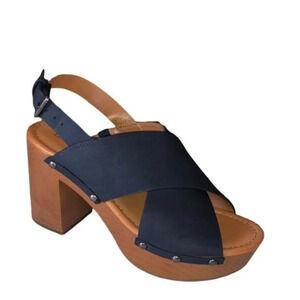 Indigo Dani Denim Block Platform Sandals  Irdani Size 9